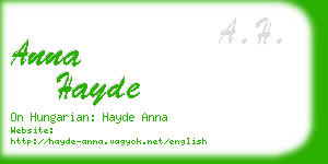 anna hayde business card